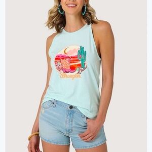 Wrangler Retro Cowgirl Boots Sunset Goddess Tank Top M
